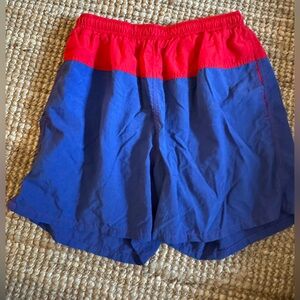 Vintage Saddlebred Swim Trunks Men’s M Colorblock Blue Red Yellow Retro 80s/90s